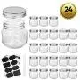 Mason Jars,Accguan glass jar 8OZ With Regular Lids and Bands（Silver),Ideal for Jam,Honey,Wedding Favors,Shower Favors,Baby Foods,24 PACK,