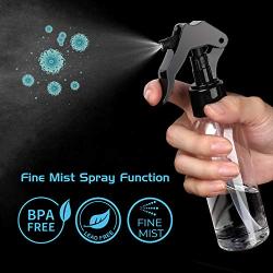 UPTRONIC 4Pcs Spray Bottle, 3.4oz/100ml Empty Bottle, Small Travel Size Spray Bottle Refillable Fine Mist Clear Bottles for Cleaning Solutions, Hand Sanitizer, Skin Care