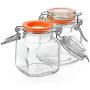 vivaBKK Glass Jars with Flip-Top Lids, 3.4 oz Airtight Glass for Spices, Condiments, Seasonings Storage Reusable Set of 24