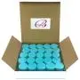50 Stück Klar Glas Röhrchen mit Deckeln – 3 g / 3 ml – Professionelle Qualität für Kosmetik, Lotion, Cremes, Make-up, Perlen, Charms, Strasssteine, Accessoires und mehr! (Türkisfarbene Deckel)