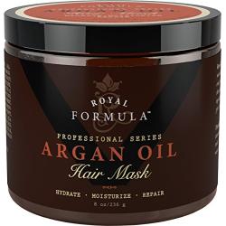 Argan Oil Hair Mask, 100% ORGANIC Argan & Almond Oils - Deep Conditioner, Hydrating Hair Treatment Therapy, Repair Dry Damaged, Color Treated & Bleached Hair - Hydrates & Stimulates Hair Growth, 8 Oz