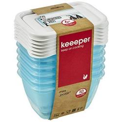 keeeper Freeze Food Box Mia Polar 0,25L Rectangle 6 Pieces, Polypropylene, Blue, 10.5 x 7.5 x 6 cm