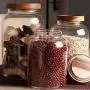 Danmu 1Pc of Lead Free Glass Storage Jars Food Storage Jars with Natural Wood Lid Coffee Bean Jar Cookies Flour Sugar Candy Spice Container 1200ML / 40.5oz Danmu 1Pc of Lead Free Glass Storage Jars Food Storage Jars with Natural Wood Lid Coffee Bean Jar Cookies Flour Sugar Candy Spice Container 1200ML / 40.5oz