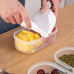 Double-grid Food Container Grain Sealed Tank Separated Candy Spice Storage Case With Lid White