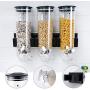 Cwg 1-2L Food Cans Storage Containers Bucket Wall Mount- Miscellaneous Grains Dispenser Airtight Storage Jar with Cup and Base