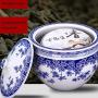 Pot en céramique bleu et blanc, ensemble de rangement à thé étanche, pot décoratif pour thé, accessoires de décoration intérieure (Couleur : Bleu, Taille : 171725cm) Pot en céramique bleu et blanc, ensemble de rangement à thé étanche, pot décoratif pour thé, accessoires de décoration intérieure (Couleur : Bleu, Taille : 171725cm)