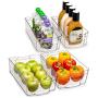 Home Basics Clear Acrylic Food Storage Container Bin for Fridge Freezer or Pantry, Stackable with Handles. Organize Fruit, Vegetables, Yogurt, Snacks, Pasta, Extra Large, 8” x 14&