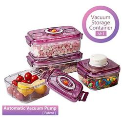 Jueapu Food Storage Containers with Lids, 3 Cup 24.6 OZ BPA Free Storage Containers Great for Meal Prep and Keeping Produce or Fruit Freshness, Royal Purple & Stackable (NO Pump)