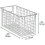 mDesign Landhaus-Dekor Metall Draht Lebensmittelaufbewahrungsbox, Körbchen mit Griffen für Küche, Speisekammer, Badezimmer, Waschküche, Schränke, Garage – 12“ x 6“ x 6“ – 8er-Set – Chrome