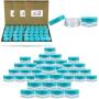 (Quantity: 200 Pieces) Beauticom 3G/3ML Round Clear Jars with TEAL Sky Blue Lids for Scrubs, Oils, Toner, Salves, Creams, Lotions, Makeup Samples, Lip Balms - BPA Free