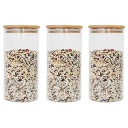 PPLK Glass Storage Tank Kitchen Transparent Dried Fruit Miscellaneous Grains Jar Tea Storage Bottle Food Sealed Cans,Clear,C