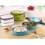 Lcxliga Zwei-stufige Kinder Bento-Box Picknick Dra hinausgehende Aktivität Reise Küchen Lebensmittel Lagerbehälter Edelstahl Wärmeisolation Container (Farbe: Grün)