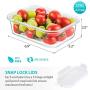 Bayco Glass Meal Prep Containers, [6 Pack, 22oz | 2.7cups] Glass Food Storage Containers with Lids, Airtight Glass Bento Boxes, BPA Free & FDA Approved & Leak Proof (6 lids & 6 Containers)