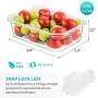 Bayco Glass Meal Prep Containers, [6 Pack, 22oz | 2.7cups] Glass Food Storage Containers with Lids, Airtight Glass Bento Boxes, BPA Free & FDA Approved & Leak Proof (6 lids & 6 Containers)