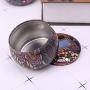 1Pc Retro Round Tin Box Tea Candy Jewelry Coin Tea Storage Container Case Candle Holder Wedding Favor Gift，As Picture