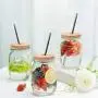 6er Pack Mason Jar Stopfen mit Strohlöcher, Bambus Mason Jar Stopfen für Weite und Standard Öffnung mit Edelstahl Stroh & Bürste