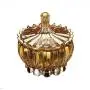 HOUSIYU Glass Jar Round Transparent Candy Jar Food Storage Container, Snack Storage Dried Fruit Box, Suitable for Kitchen and Family Organization, Gold HOUSIYU Glass Jar Round Transparent Candy Jar Food Storage Container, Snack Storage Dried Fruit Box, Suitable for Kitchen and Family Organization, Gold