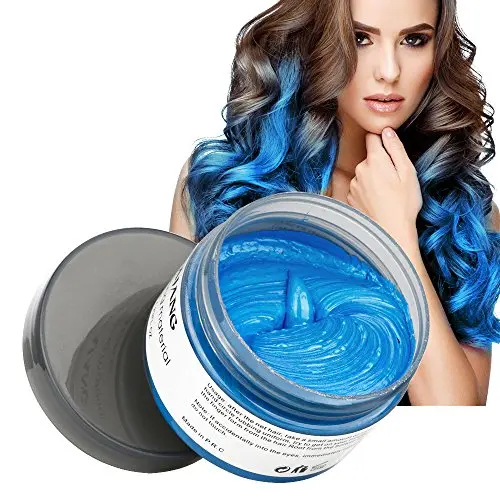 Haarfarben Wachs – Sofortiger Blau Haarfärbepasta, Vorläufige Haarstyling-Creme für Männer und Frauen (Blau) – 4.23 oz