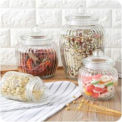 Kitchen Glass Sealed Jars Lid Storage Bottle Food Candy Tea Container Caning Sealing Household Storage Tool,350 Ml