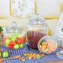 PPLK Glass Storage Tank Kitchen Transparent Dried Fruit Miscellaneous Grains Jar Tea Storage Bottle Food Sealed Cans,Clear,M