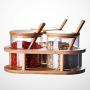 TNKML Glass Seasoning Jar Condiment Seasoning Jar Glass Seasoning Container, Spoon With Wooden Lid Storage Jar, Used For Kitchen Tea Coffee Sugar Salt
