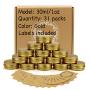 31pcs 1oz/30ml Gold Aluminum Tin Jar with Screw Lid and Blank Labels