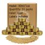 31pcs 1oz/30ml Gold Aluminum Tin Jar with Screw Lid and Blank Labels