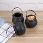 Garneck Halloween Candy Buckets, Handheld Candy Jars, Black Witch Candy Holders for Halloween Party (12 pcs Black)