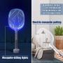 GLOUE 2 in 1 Bug Zapper, Electric Fly Swatter Mosquitoes Killing without Waving Hands, Fly Zapper Indoor Mosquito Swatter Suitable for Home and Outdoor, 3000 Volts & USB Charger GLOUE 2 in 1 Bug Zapper, Electric Fly Swatter Mosquitoes Killing without Waving Hands, Fly Zapper Indoor Mosquito Swatter Suitable for Home and Outdoor, 3000 Volts & USB Charger