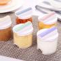 Liveday 5 Pcs Seasoning Jar Spice Box Condiment Jars Transparent Kitchen Container Stackable Sealed with Double Lid for Kitchen