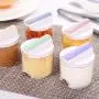 Liveday 5 Pcs Seasoning Jar Spice Box Condiment Jars Transparent Kitchen Container Stackable Sealed with Double Lid for Kitchen