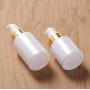 2PCS 30ml/1oz Upscale Pearlescent White Glass Pump Press Bottles Lotion Dispenser Jars Vials Portable Travel Storage Containers Pot for Emulsion Essence Serum