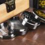 Stash Box Combo - Accessories Kit, Locking Wooden Box with Grinder, Rolling Tray, Smell Proof Glass Jar, Bamboo Box with Lock (Metatrons Cube)