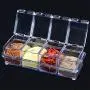 Ensemble de Rangement pour Épices, 4 Pots à Épices en Acrylique avec Cuillères Plastiques – Récipients de Stockage pour Épices Ensemble de Rangement pour Épices, 4 Pots à Épices en Acrylique avec Cuillères Plastiques – Récipients de Stockage pour Épices