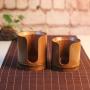 Natural Bamboo Tea Cup Holder Kitchen Storage Canister Tea Ceremony Supplies - Brown, S