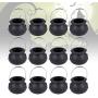 Garneck Halloween Candy Buckets, Handheld Candy Jars, Black Witch Candy Holders for Halloween Party (12 pcs Black)