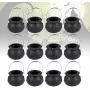 Garneck Halloween Candy Buckets, Handheld Candy Jars, Black Witch Candy Holders for Halloween Party (12 pcs Black)