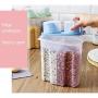 Storage Jars With Double Grid Design,Airtight Food Storage Container Can With Tilted Box Mouth,Cereal Containers For Storage With Engraved Degree,Kitchen Household,Green-2500ML