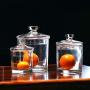 HOUSIYU Candy Jar Transparent Glass Jar Storage Jar Kitchen Bathroom Storage Display Appliance Decoration, Glass Lid Food Storage and Tissue Biscuit Jar, Three-Piece Suit