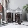 Ensemble de 2 bocaux apothécaires en verre de 0,7 gallons (2,3 litres) avec couvercle en boule, 16,5 x 28,5 cm.