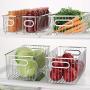 mDesign Metal Farmhouse Kitchen Pantry Food Storage Organizer Basket Bin - Wire Grid Design for Cabinet, Cupboard, Shelf, Countertop - Holds Potatoes, Onions, Fruit - Large, 4 Pack - Chrome