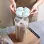 JIJIKOKO Petal Sealed Rice Jar Kitchen Storage Box Nuts Cereal Grain Box Large Capacity Food Barrel Snacks Storage Container windproof Mildew and Moisture Proof with Lid (F)