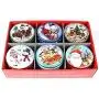 JKLcom Weihnachts-Cookie-Tüten 12er Set mit Deckeln Leere Cookie-Glasbehälter Lagerbehälter für Weihnachts-Cookies Weihnachtsgeschenkbehälter runder Cookie- und Süßigkeitenbehälter zur Organisation für Weihnachtsfeiern und Geschenke