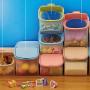 JIJIKOKO Kitchen Rice Jar Nuts Storage Cereal Grain Box Large Capacity Food Barrel Snacks Storage Container windproof Mildew and Moisture Proof with Lid (S, Blue)