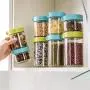 Contenants de Rangement en Verre pour Cuisine, Organisateur de Réfrigérateur, Bouteille Scellée, Boîte à Thé, Graines, Céréales, Pot Transparent, 400ml Bleu Contenants de Rangement en Verre pour Cuisine, Organisateur de Réfrigérateur, Bouteille Scellée, Boîte à Thé, Graines, Céréales, Pot Transparent, 400ml Bleu