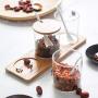 TNKML Creative Glass Seasoning Jar Salt Shaker Sugar Bowl Three-Piece Kitchen Tools Transparent Storage Jar Spice Container