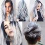 VOLLUCK Silver Grey Hair Wax Pomades 4.23 oz - Natural Hair Coloring Wax Material Disposable Hair Styling Clays Ash for Cosplay,Hallowee,Party