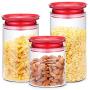 WANGLXST Food Storage Container Set, Storage Jar, Pantry Durable Seal Pot Cereal Storage Container Dry Foods Liquids Clear Container, Transparent