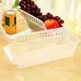 Nivalkid Kitchen Refrigerator Space Saver Organizer Slide Shelf Rack Storage Sundries Sorting Box Basket Tanks Dry Goods Storage Crisper Sealed Cans Moisture-proof Food (White)