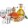 JUSTDOLIFE Seasoning Bottle Set BBQ Pepper Shaker Stainless Steel Seasoning Shaker Spice Bottle with Plastic Lid